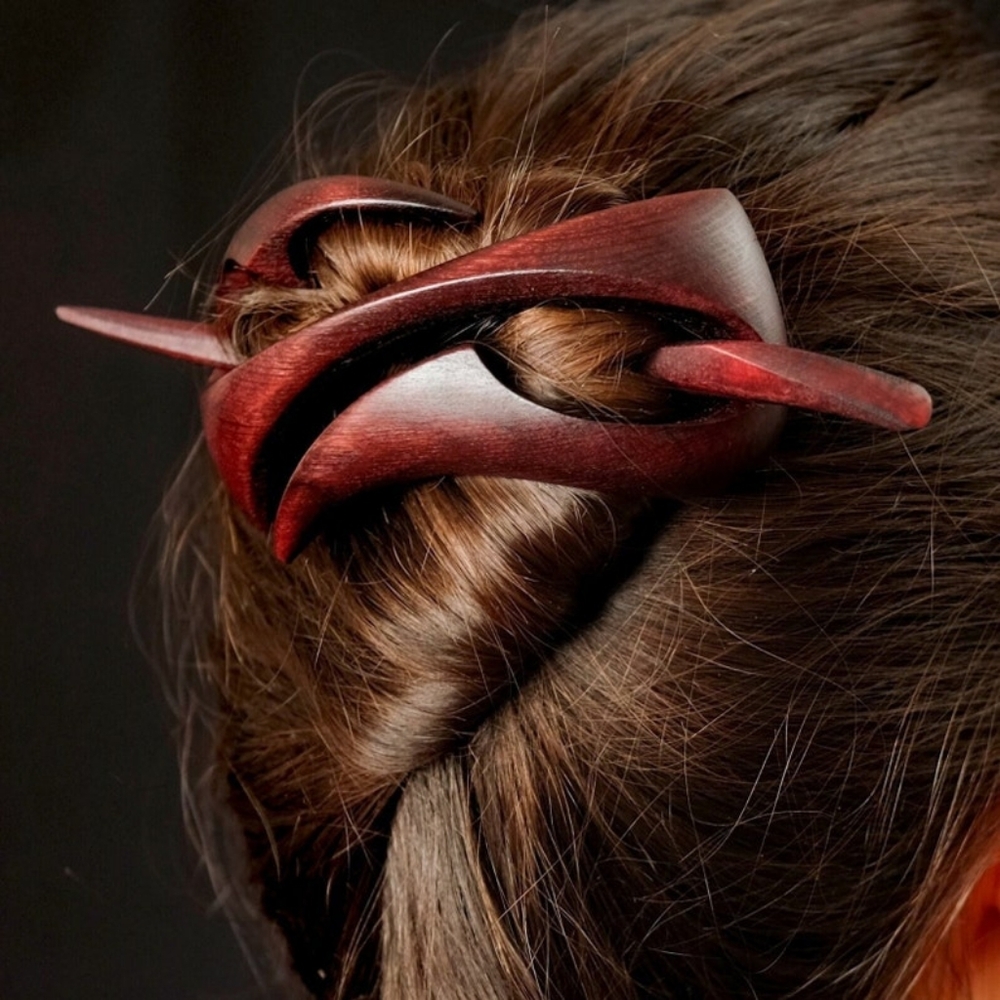 Beautiful wood hair clip from Prague